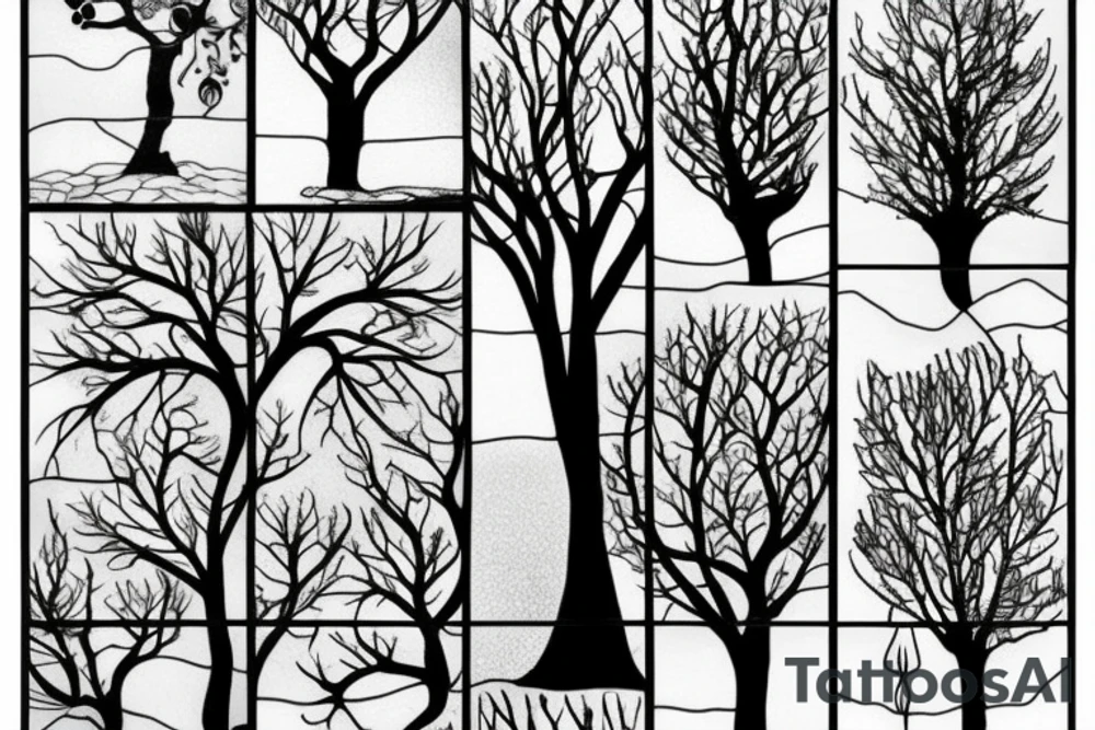 stained glass window tree tattoo idea