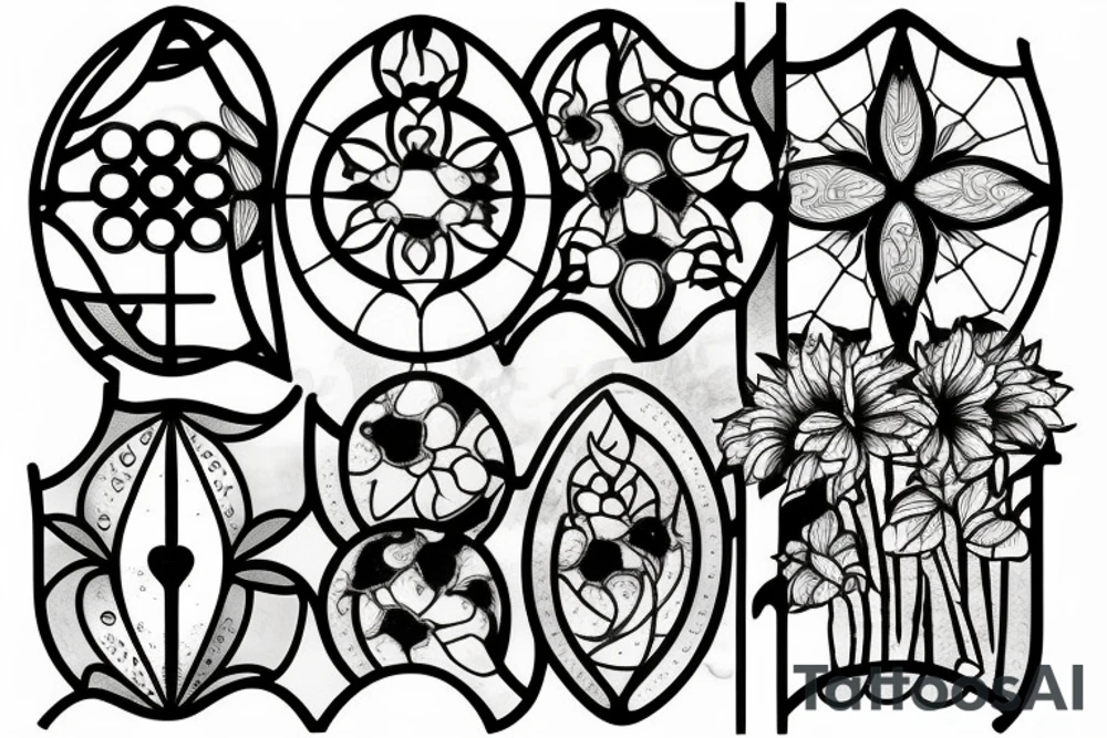 stained glass window fields tattoo idea