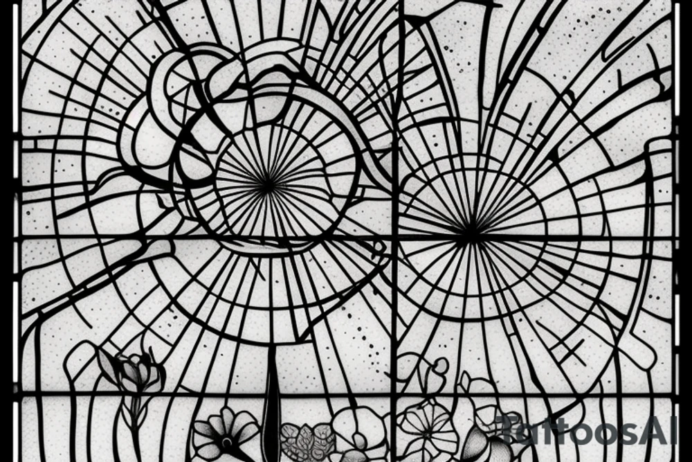 stained glass window fields tattoo idea