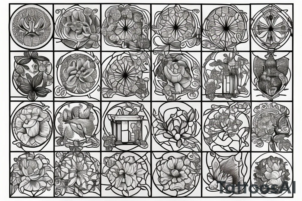 stained glass window fields tattoo idea