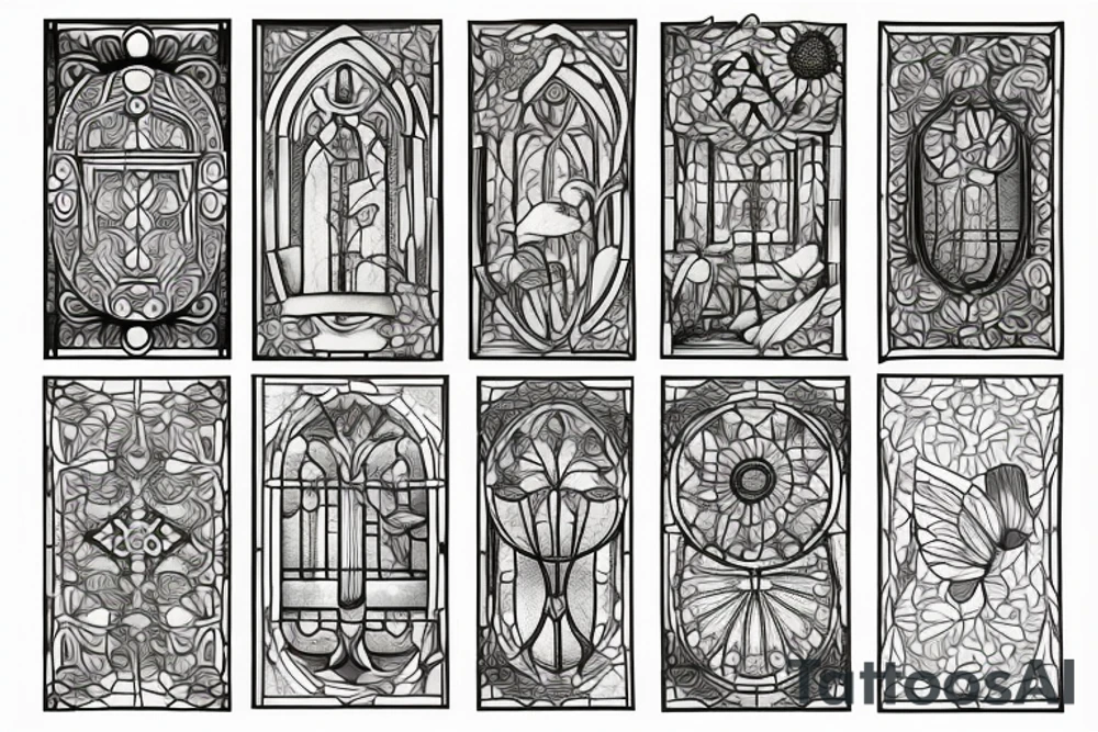 stained glass window fields tattoo idea