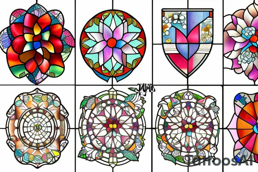 stained glass window fields tattoo idea
