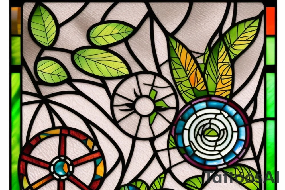 stained glass window fields tattoo idea