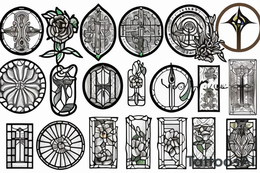stained glass window fields tattoo idea