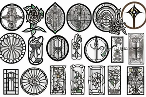 stained glass window fields tattoo idea