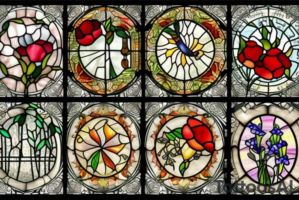 stained glass window fields tattoo idea