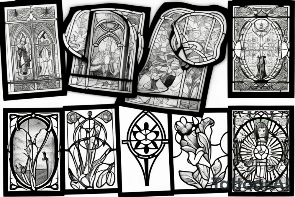 stained glass window fields tattoo idea