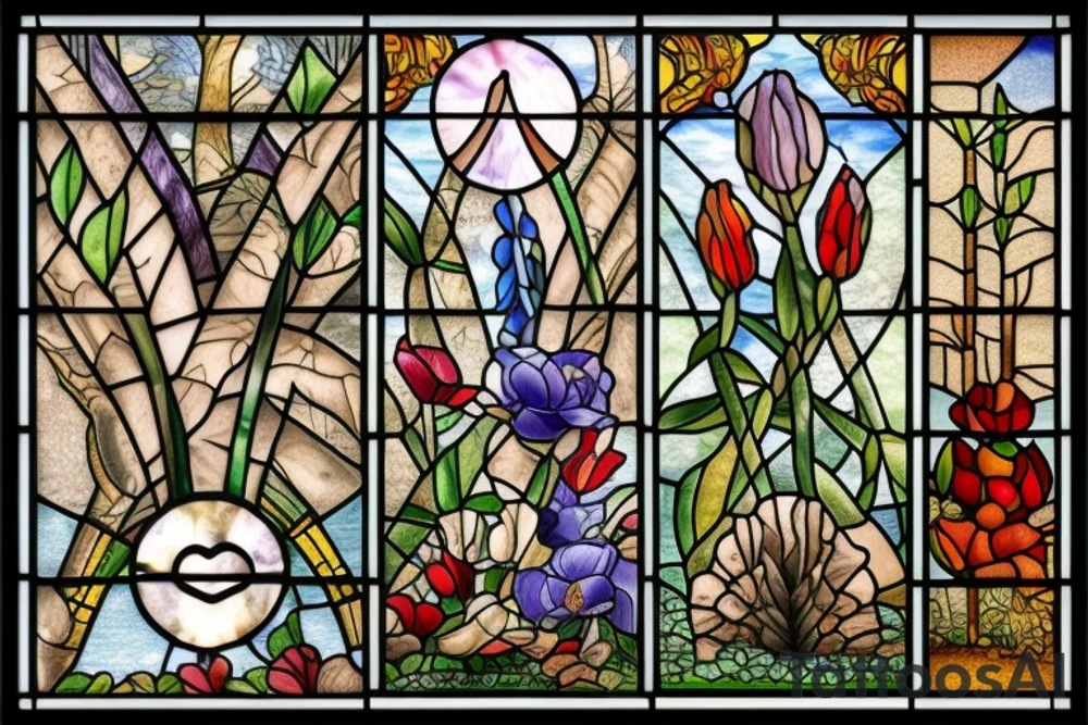 stained glass window fields tattoo idea