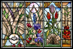 stained glass window fields tattoo idea