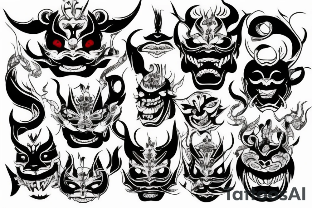 Hannya mask tattoo idea