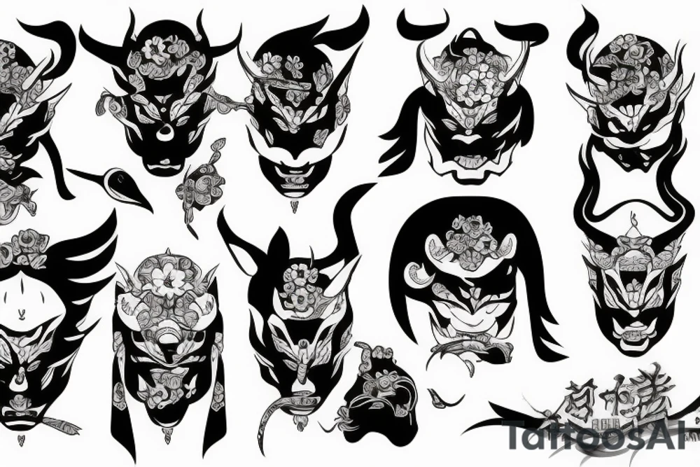 Hannya mask tattoo idea