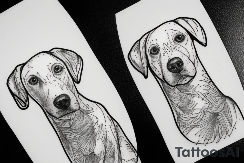 white labrador one line tattoo idea
