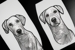 white labrador one line tattoo idea