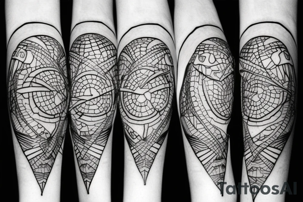 Seaturtle with geometric features tattoo idea