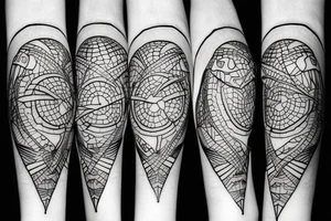 Seaturtle with geometric features tattoo idea
