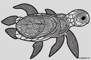 Seaturtle with sketch lines tattoo idea
