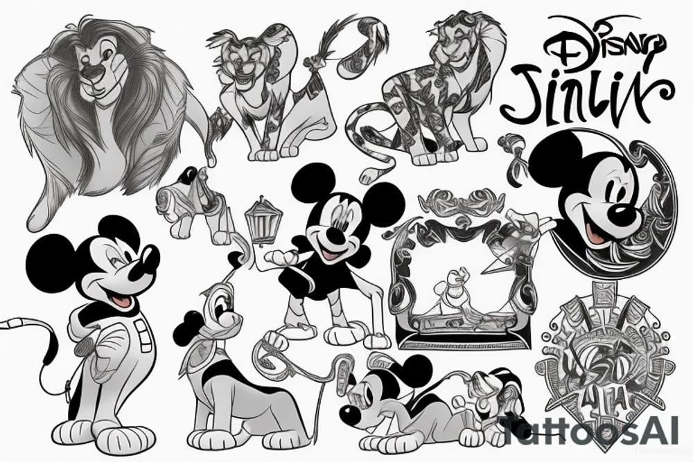 disney simba half of adult tattoo idea