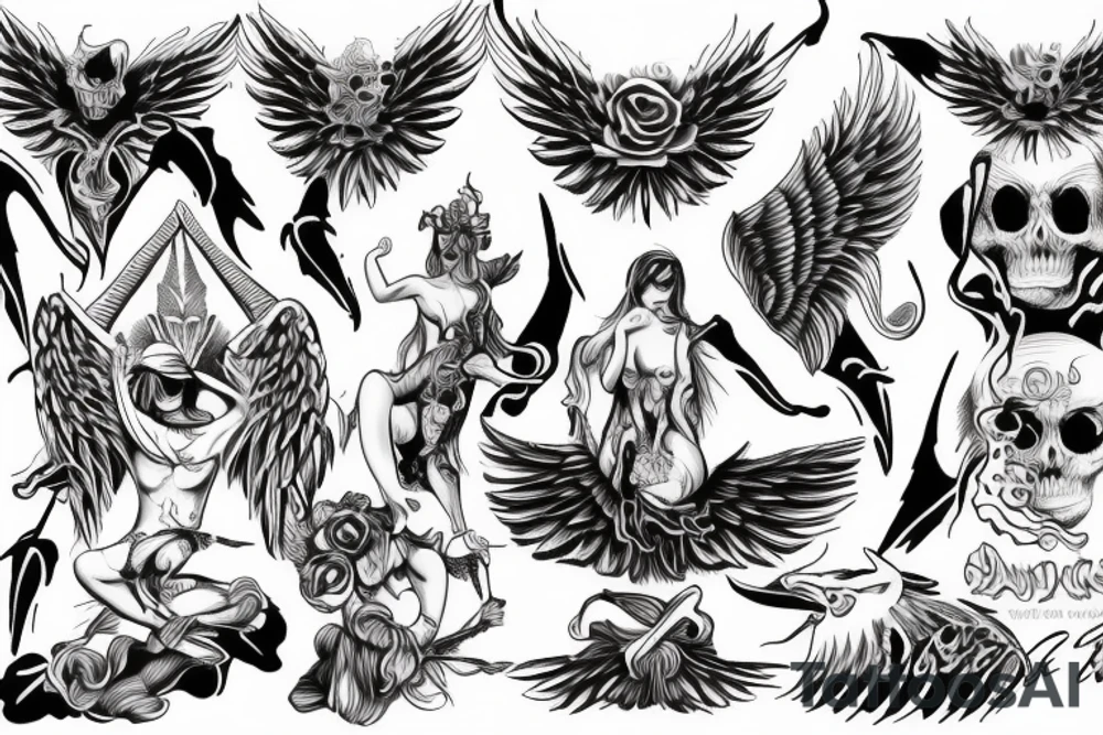 Angel Devil tattoo idea