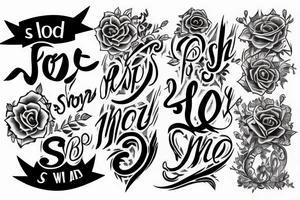 Text tattoo with Solo text in neck tattoo idea