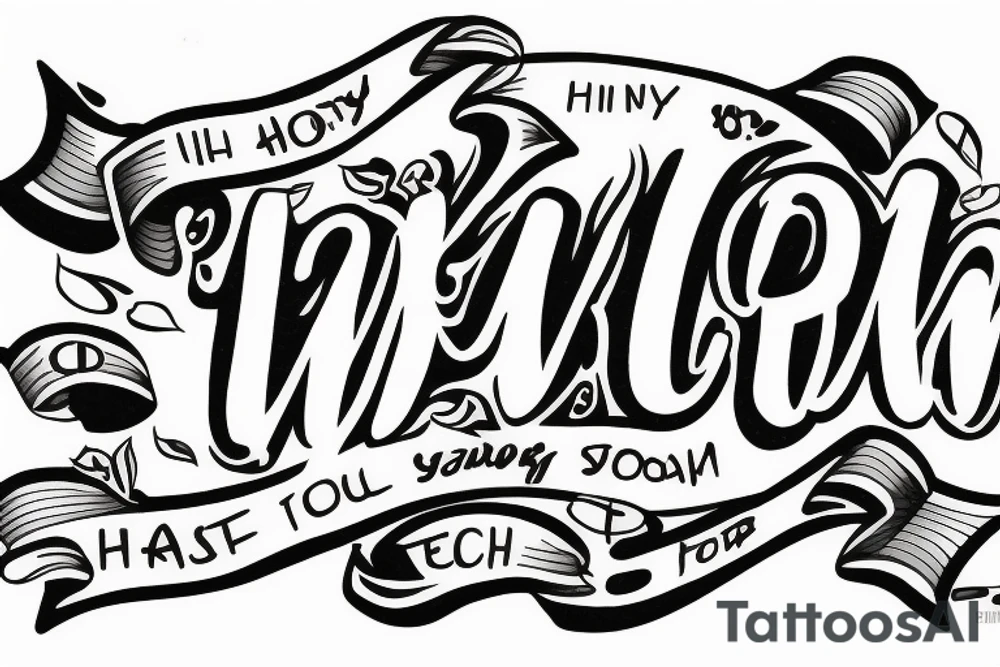 Text tattoo with Solo text in neck tattoo idea