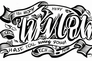 Text tattoo with Solo text in neck tattoo idea