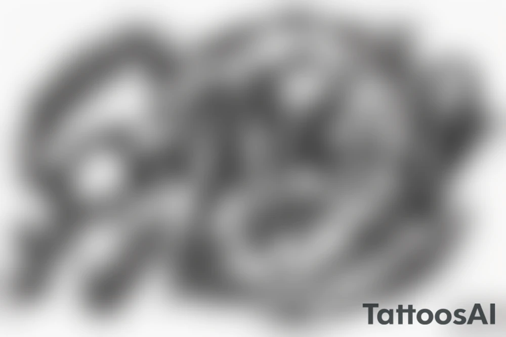 dev ved  name combine in one letter tattoo idea