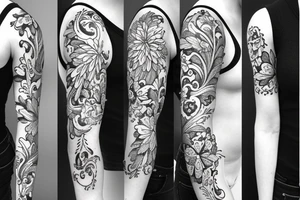 Flower sleeve vbo tattoo idea