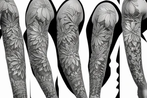 Flower sleeve vbo tattoo idea