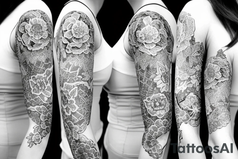 Flower sleeve women tattoo tattoo idea