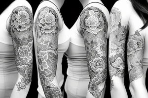 Flower sleeve women tattoo tattoo idea