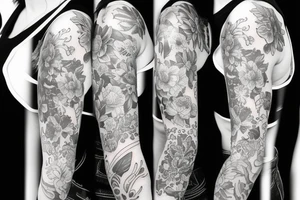 Flower sleeve women tattoo tattoo idea