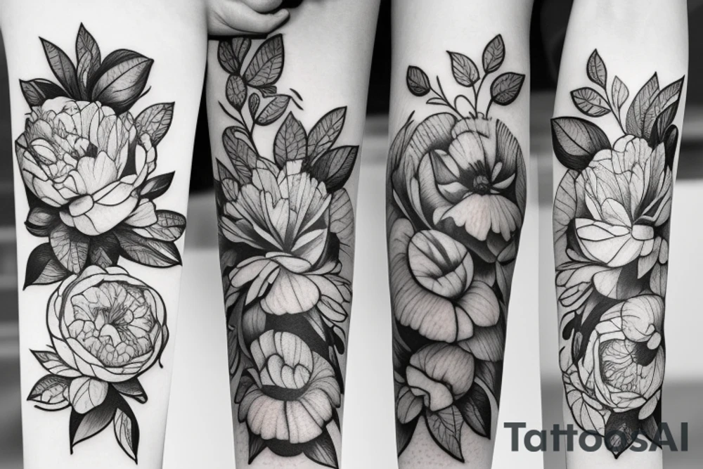 Flowers peonies women tattoo tattoo idea