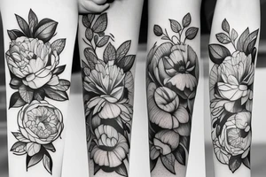 Flowers peonies women tattoo tattoo idea
