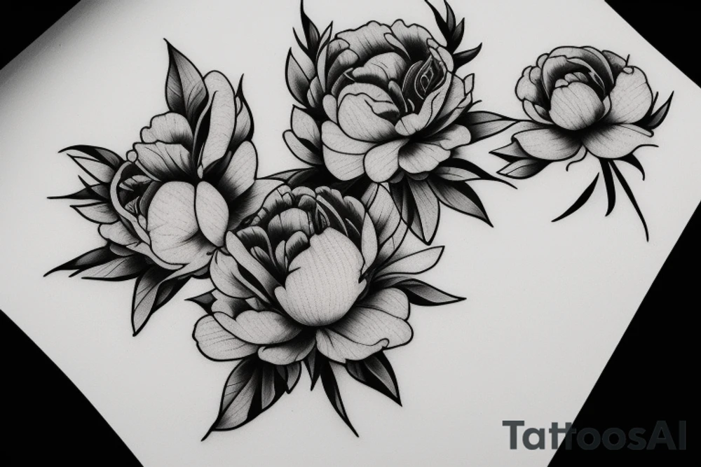 Flowers peonies women tattoo tattoo idea