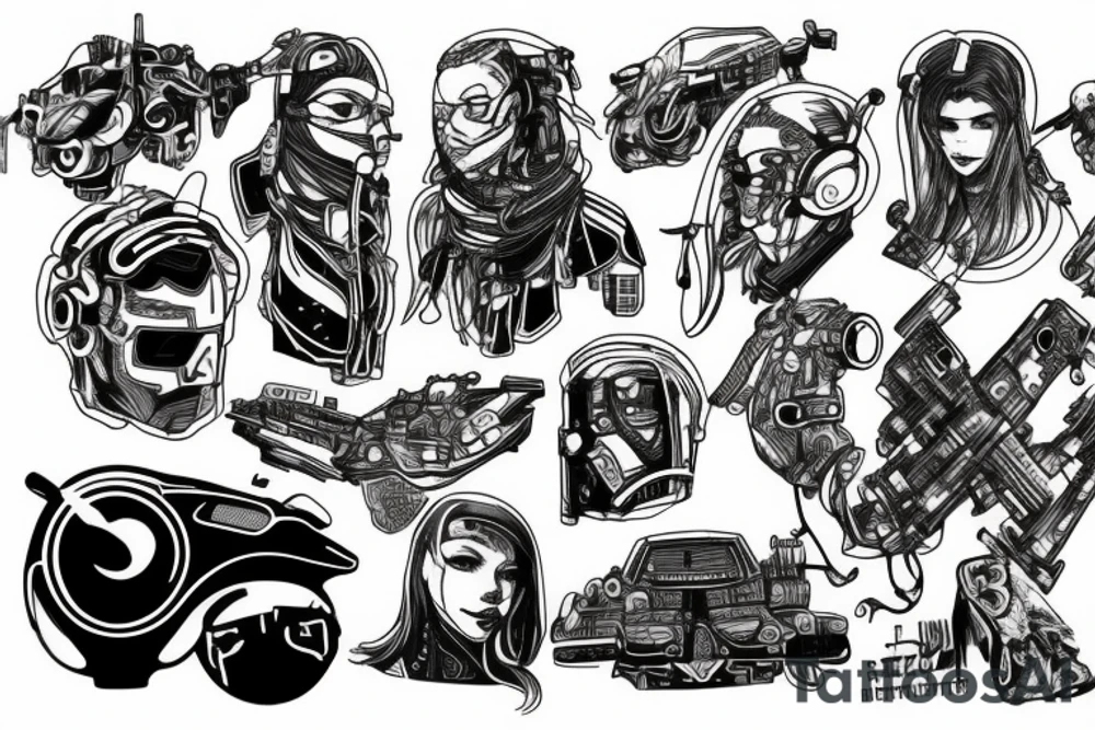 gaming , cyberpunk , future tattoo idea
