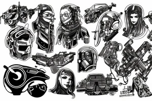 gaming , cyberpunk , future tattoo idea