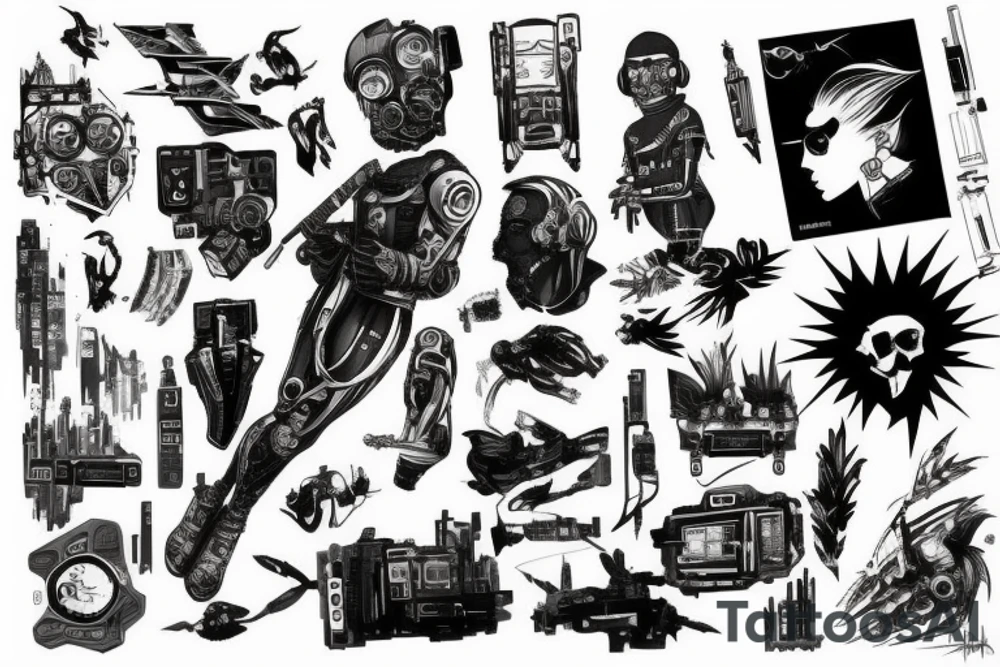 gaming , cyberpunk , future tattoo idea