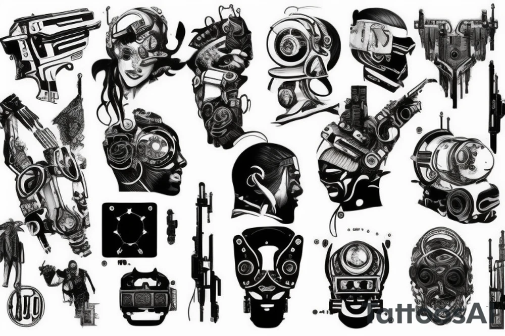 gaming , cyberpunk , future tattoo idea