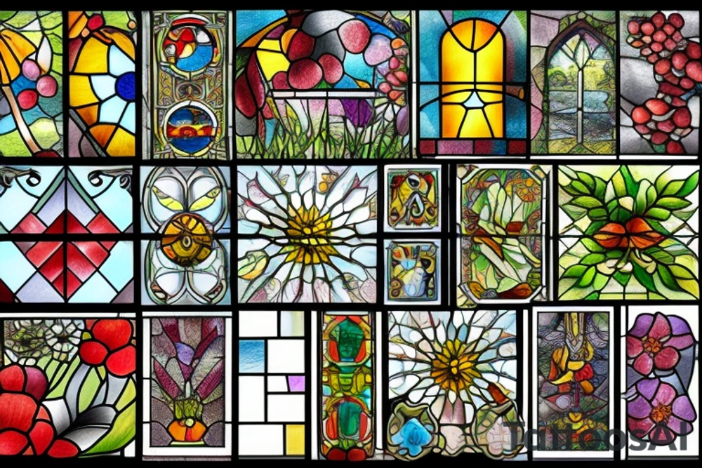 stained glass window fields tattoo idea