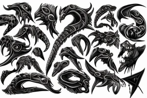 Claws are coming to face arround the neck from chest tattoo idea