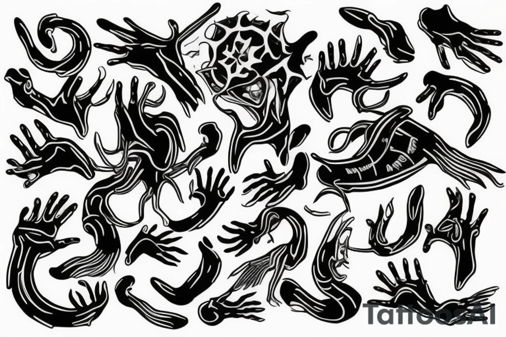 Claws are coming to face arround the neck from chest tattoo idea