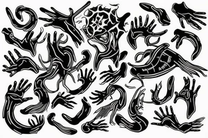 Claws are coming to face arround the neck from chest tattoo idea