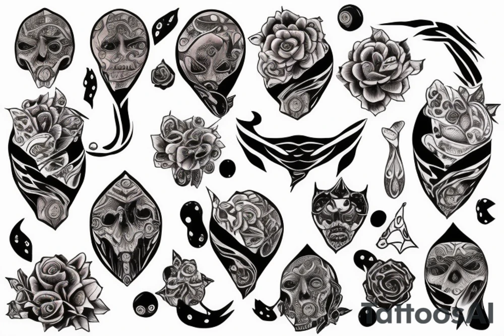 An embrace of arems arround neck, reaching from chest tattoo idea