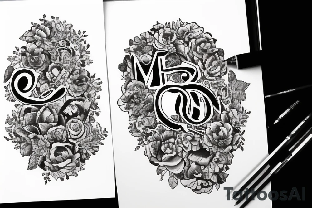modern letters tattoo idea