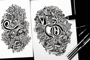 modern letters tattoo idea