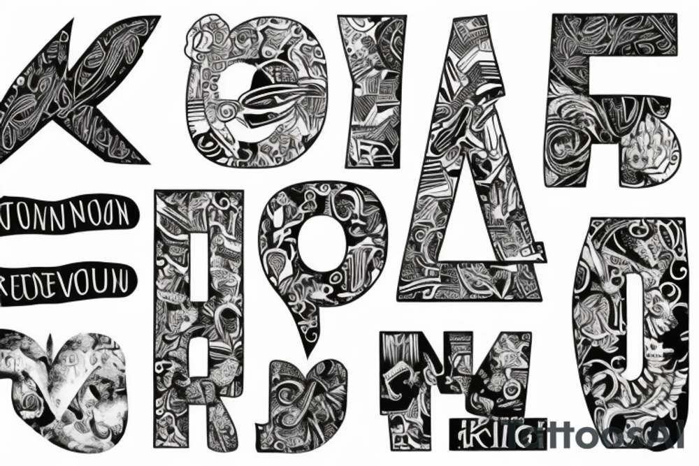 modern letters tattoo idea