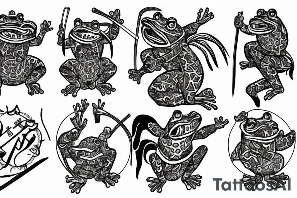 Samurai frog tattoo idea