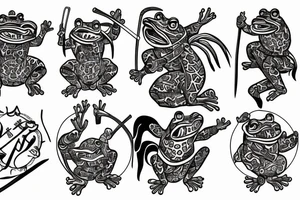 Samurai frog tattoo idea