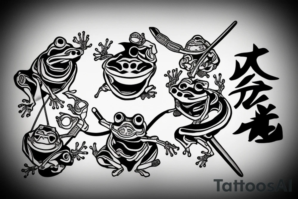 Samurai frog tattoo idea