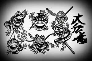 Samurai frog tattoo idea